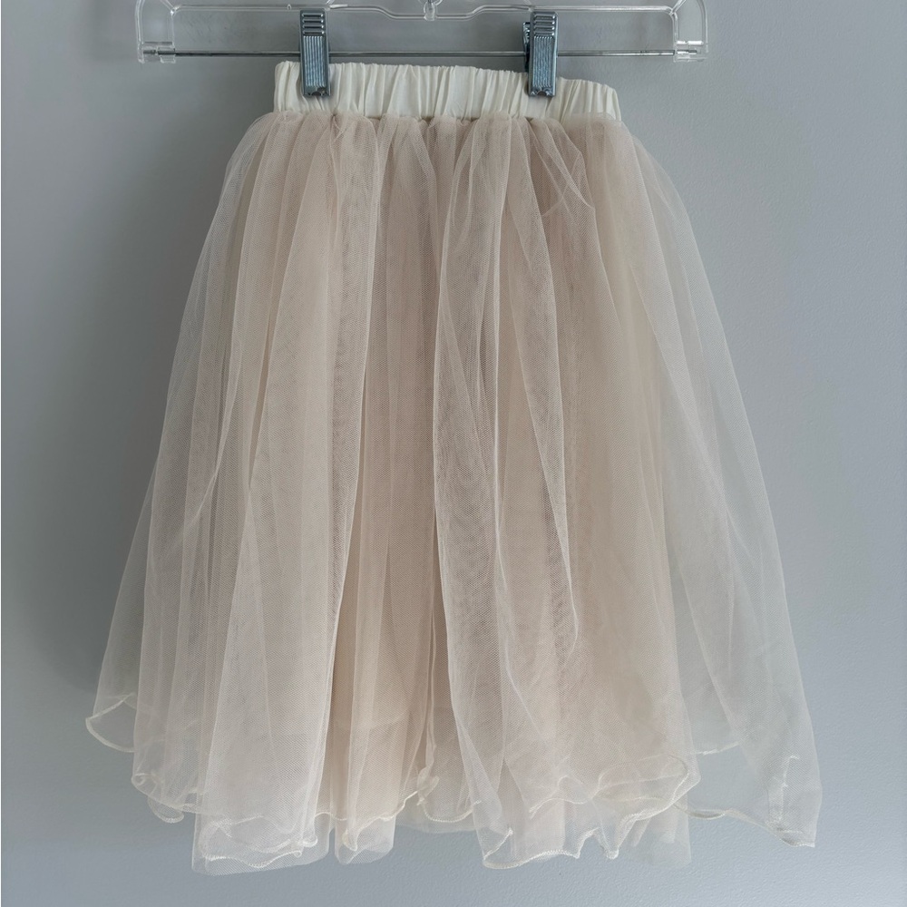 Girls Cream Ivory Tulle Skirt - Size 100 - US Size 3T to 4T